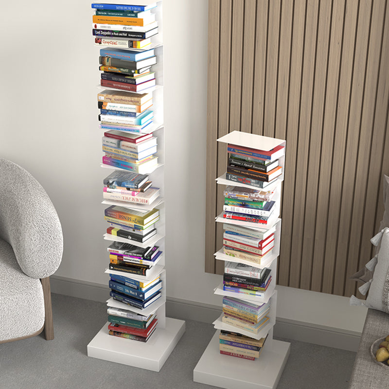 13.8" Wide Corner Shelf Bookcase Modern Metal Bookcase Multi Tiers Closed Back