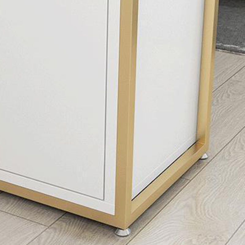 Modern Metal Bookcase Standard Bookshelf With Doors 76.7" H x 11.8" W