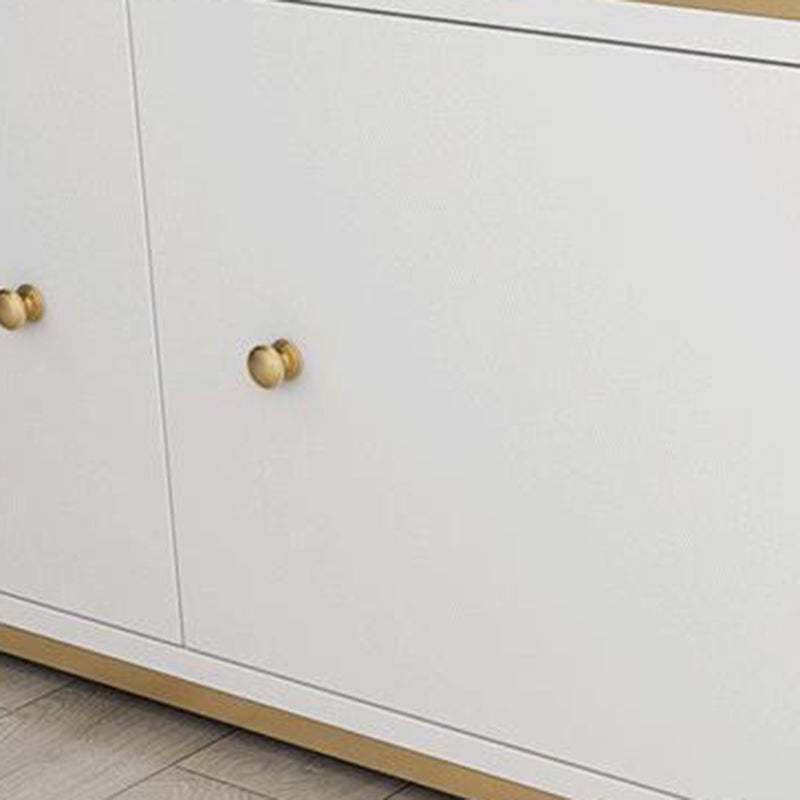 Modern Metal Bookcase Standard Bookshelf With Doors 76.7" H x 11.8" W