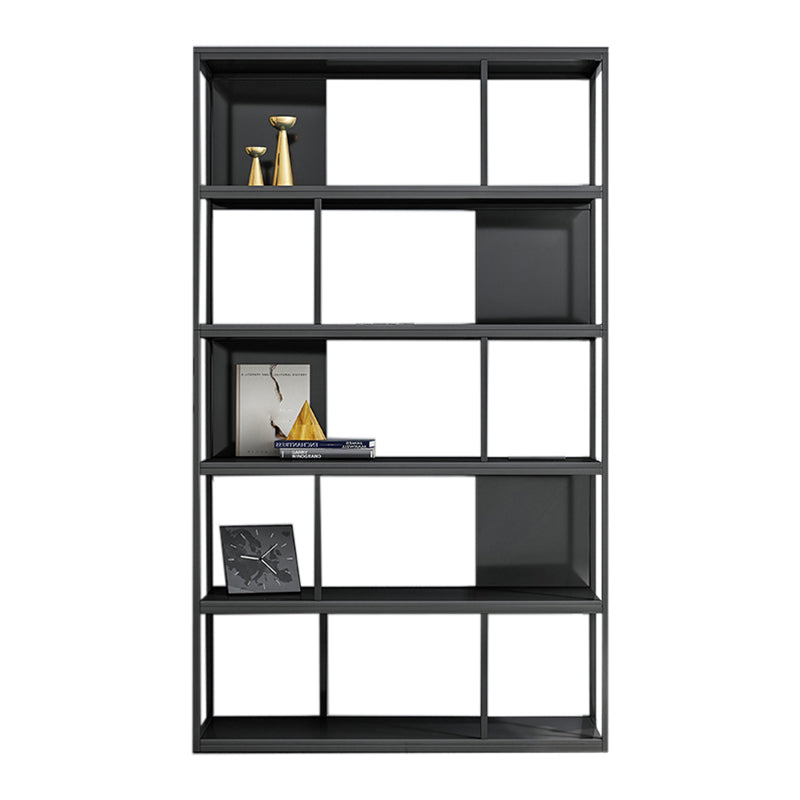 Modern Steel Bookcase Rectangular Shelves 71"H X 12" W Bookshelf for Office