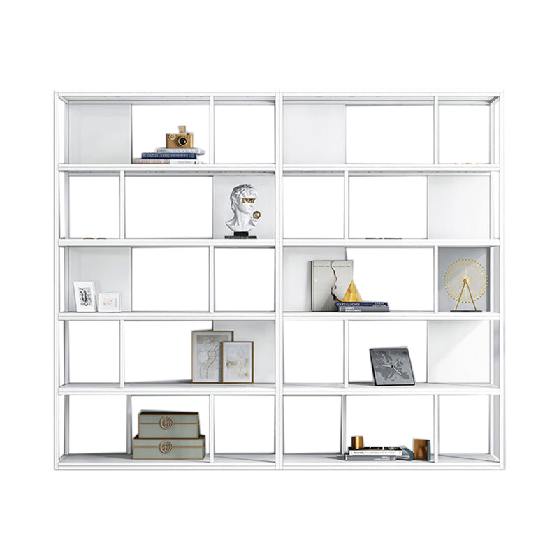 Modern Steel Bookcase Rectangular Shelves 71"H X 12" W Bookshelf for Office