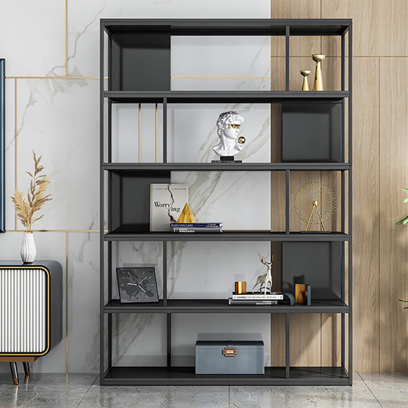 Modern Steel Bookcase Rectangular Shelves 71"H X 12" W Bookshelf for Office
