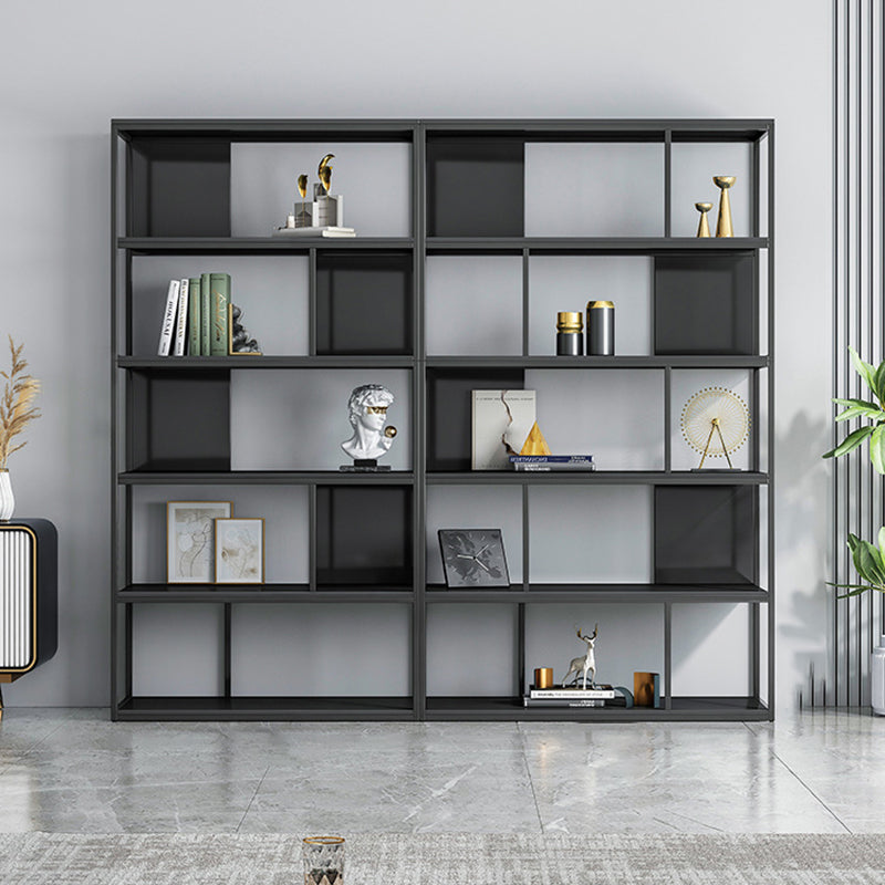 Modern Steel Bookcase Rectangular Shelves 71"H X 12" W Bookshelf for Office