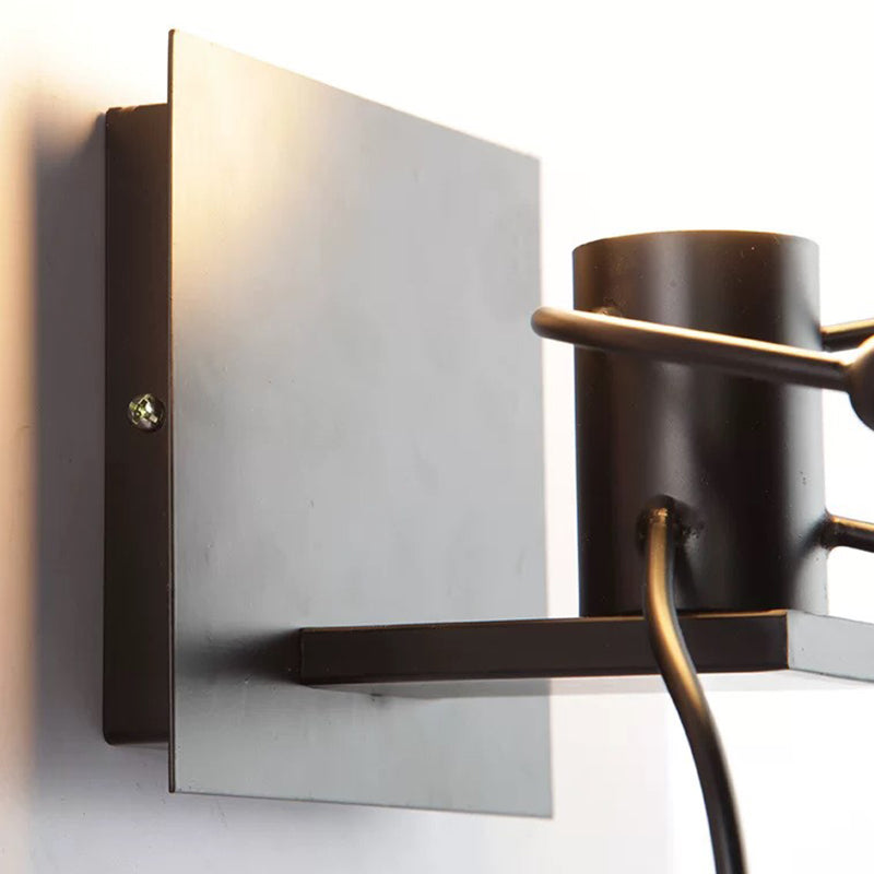 1 / 2 - Light Wall Sconce Dark Black / White Industrial Wall Light