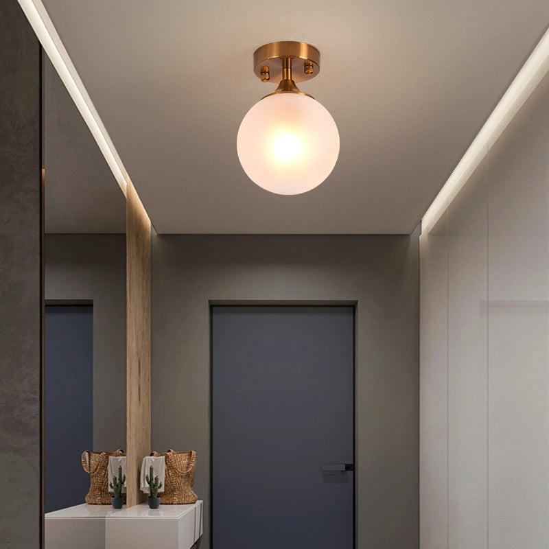 Glass Ball Shape Flush Mount Light Modern 1-Light Flush Mount Ceiling Fixture