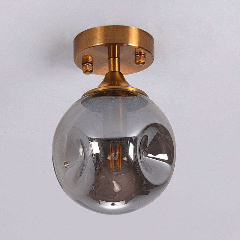 Glass Ball Shape Flush Mount Light Modern 1-Light Flush Mount Ceiling Fixture