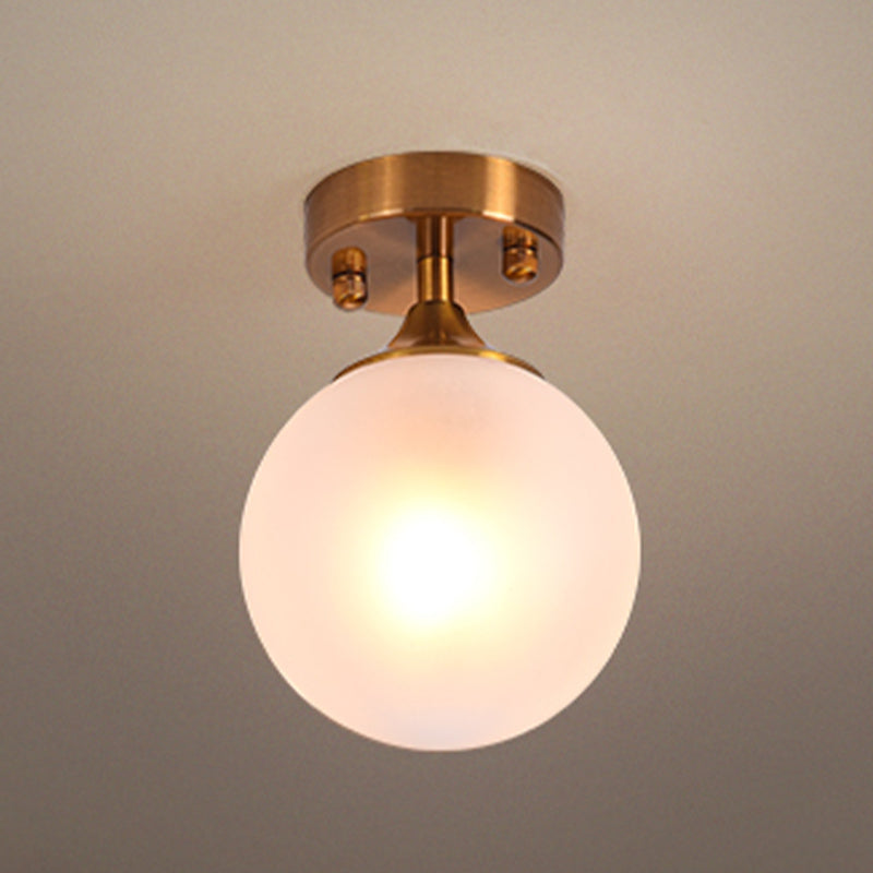 Glass Ball Shape Flush Mount Light Modern 1-Light Flush Mount Ceiling Fixture