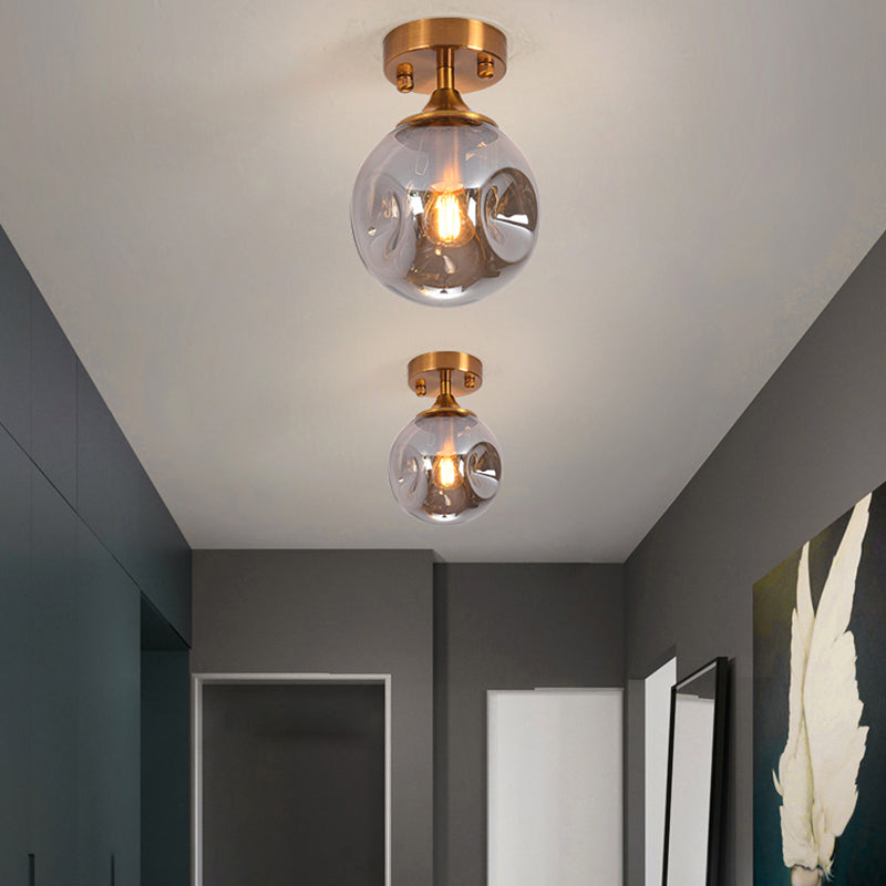 Glass Ball Shape Flush Mount Light Modern 1-Light Flush Mount Ceiling Fixture