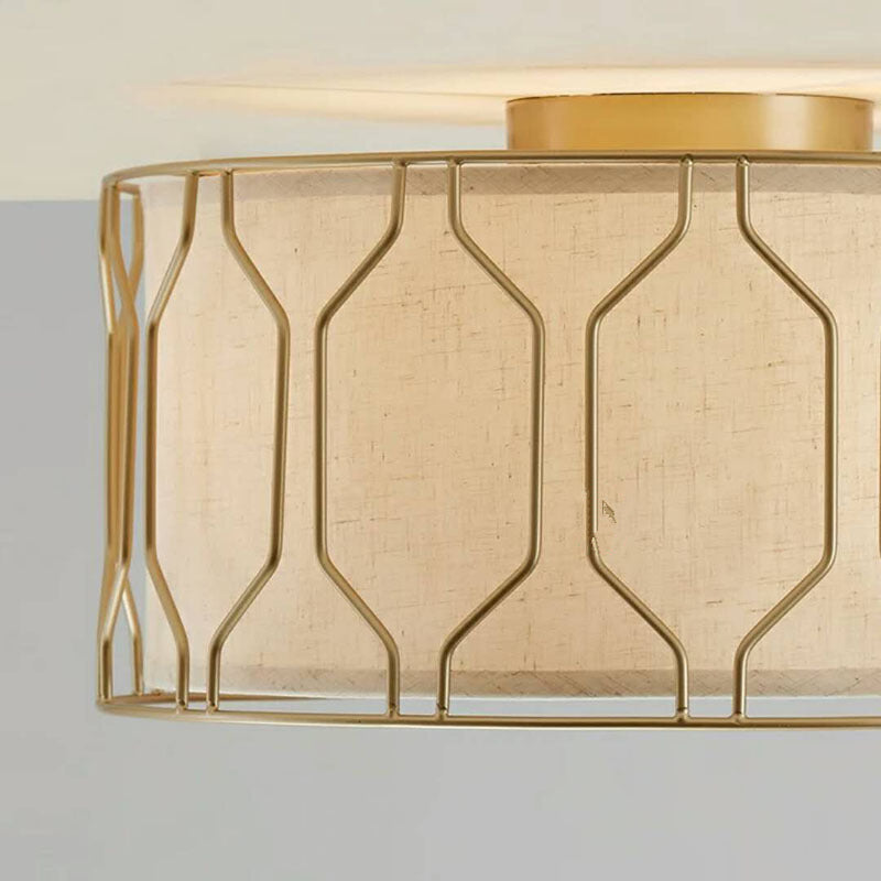 Multi Lights Ceiling Light Modern Simple Ceiling Mount Light with Fabric Shade for Bedroom