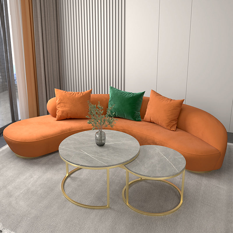 Contemporary Velvet Tuxedo Arm Sofa with Tight Back for Apartment