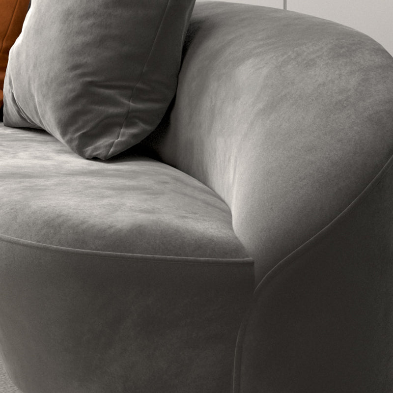 Contemporary Velvet Tuxedo Arm Sofa with Tight Back for Apartment
