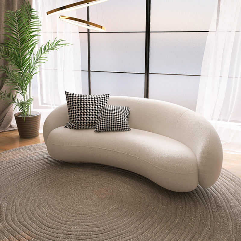 Recessed Arm Curved Sofa Contemporary Moon Shape Sofa for Apartment