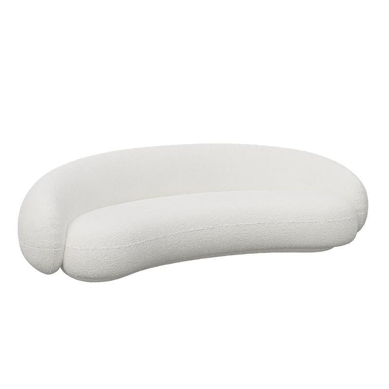 Recessed Arm Curved Sofa Contemporary Moon Shape Sofa for Apartment
