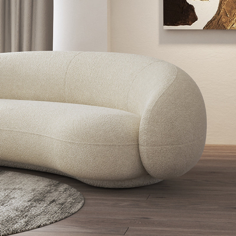 Recessed Arm Curved Sofa Contemporary Moon Shape Sofa for Apartment