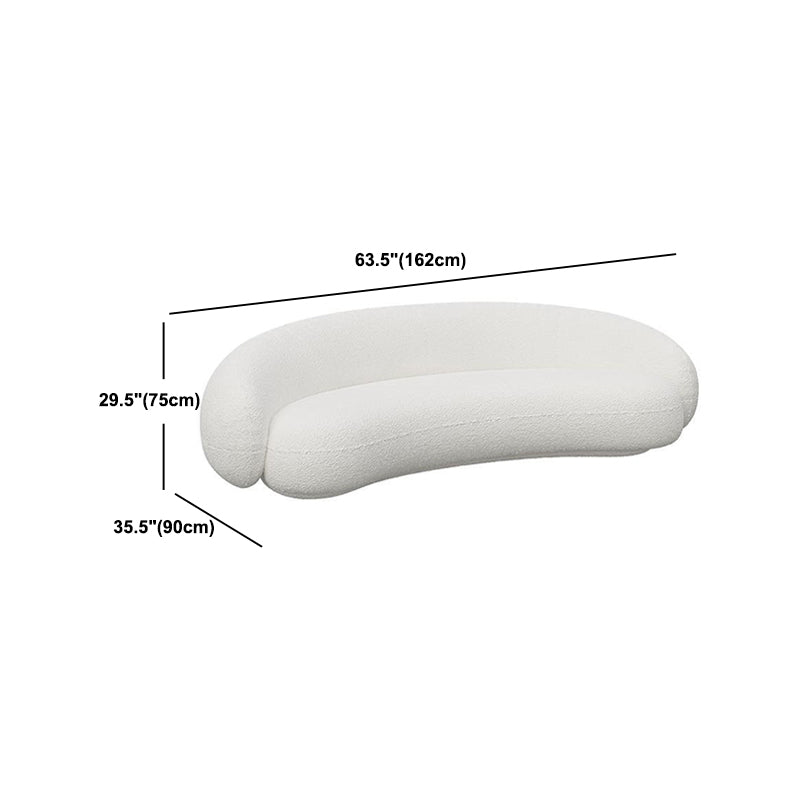 Recessed Arm Curved Sofa Contemporary Moon Shape Sofa for Apartment