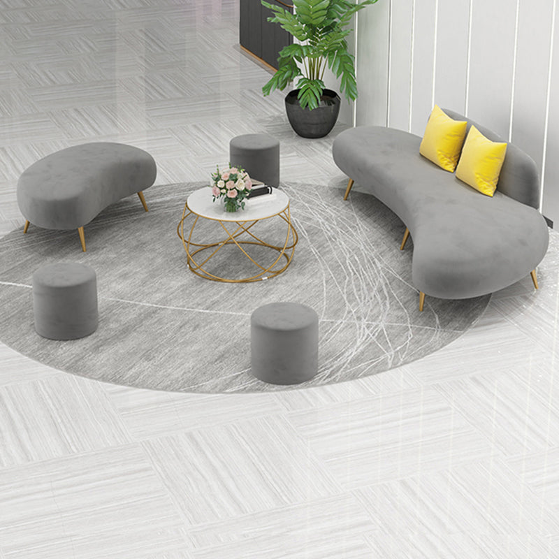 Contemporary Armless Curved Sofa with Tight Back for Living Room