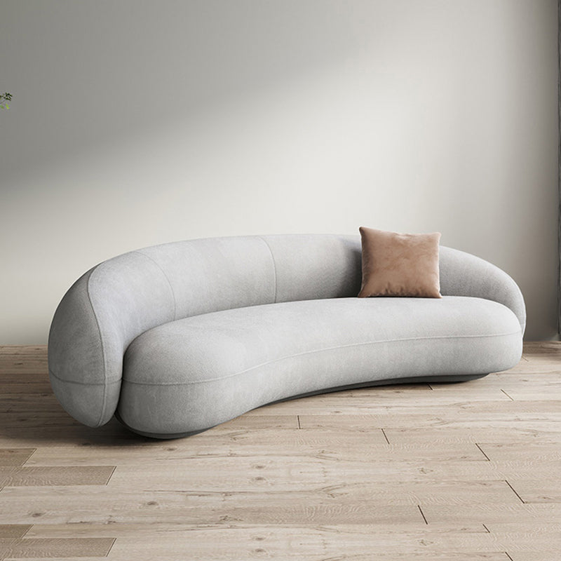 Contemporary Sofa with Tuxedo Arm for Living Room Curved Sofa