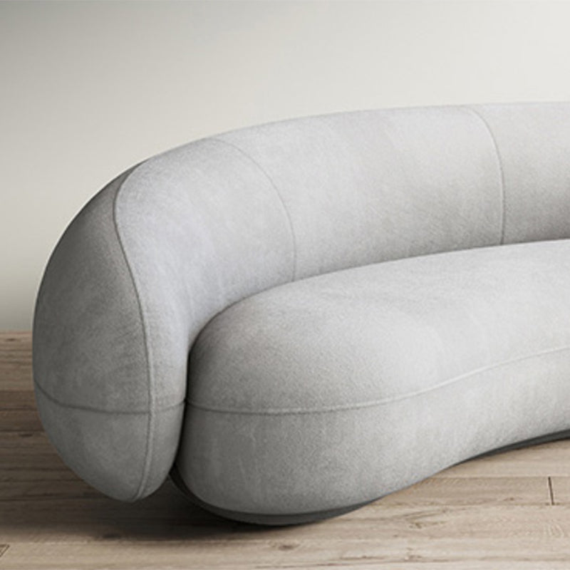 Contemporary Sofa with Tuxedo Arm for Living Room Curved Sofa