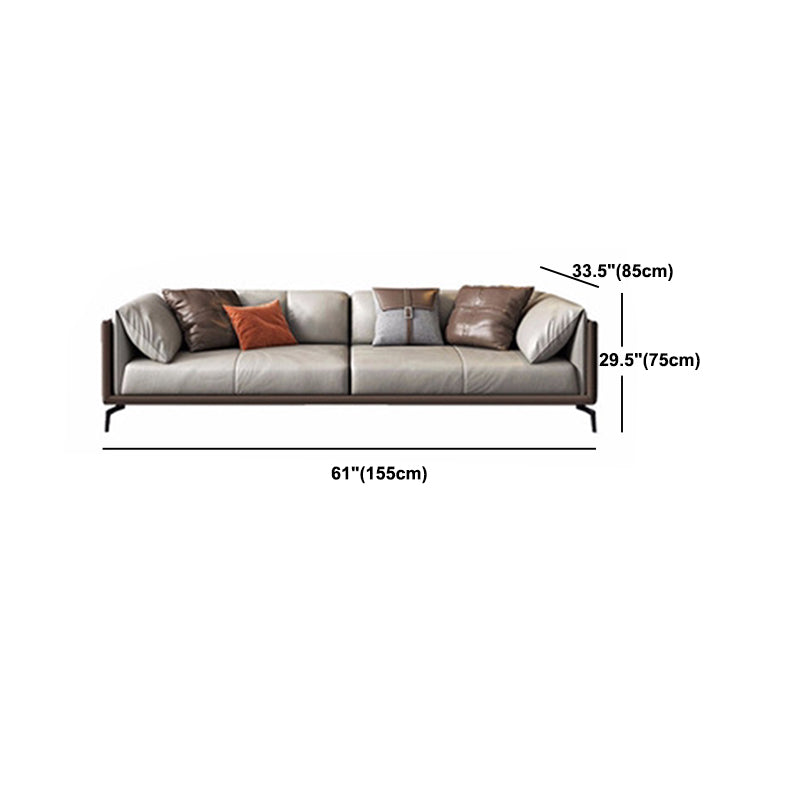 Modern Cushions Sofa 33.5" D Tuxedo Arm Sofa for Living Room