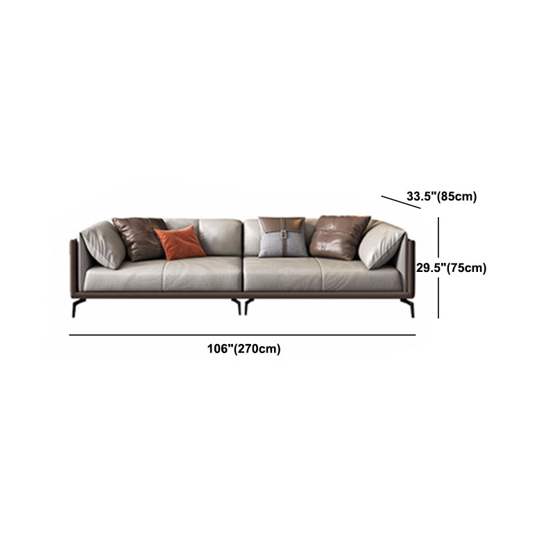 Modern Cushions Sofa 33.5" D Tuxedo Arm Sofa for Living Room