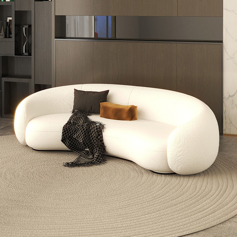 Contemporary 23.6" /27.5"H Wool/Velvet Slope Arm Sofa For Living Room