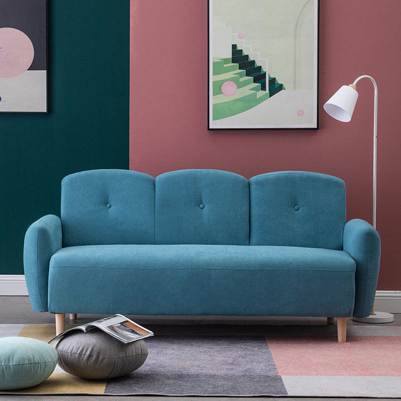 Velvet Sofa 29.52" H Recessed Arm with 3-seater Contemporary