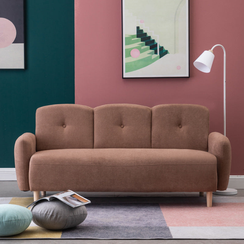 Velvet Sofa 29.52" H Recessed Arm with 3-seater Contemporary