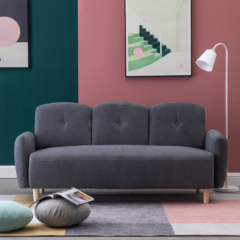 Velvet Sofa 29.52" H Recessed Arm with 3-seater Contemporary
