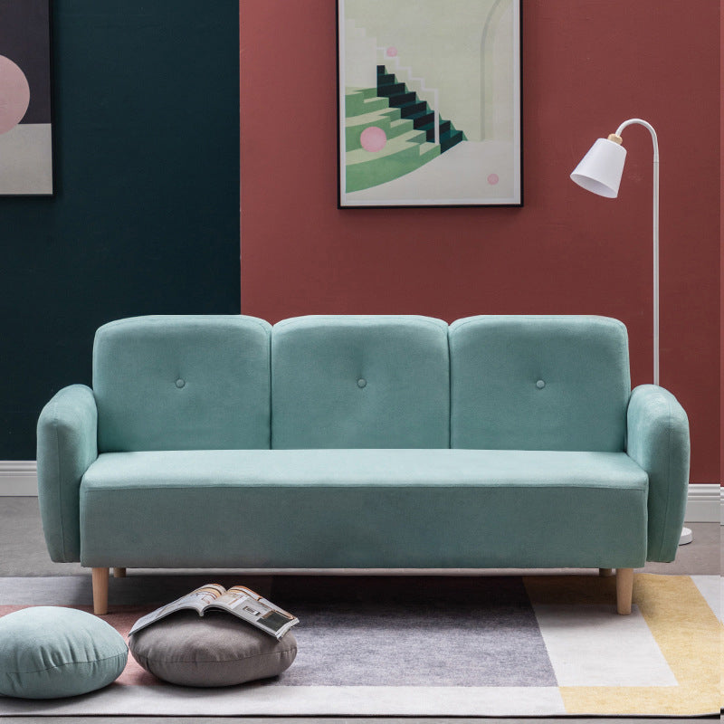 Velvet Sofa 29.52" H Recessed Arm with 3-seater Contemporary