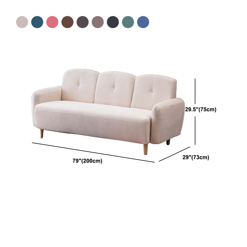 Velvet Sofa 29.52" H Recessed Arm with 3-seater Contemporary