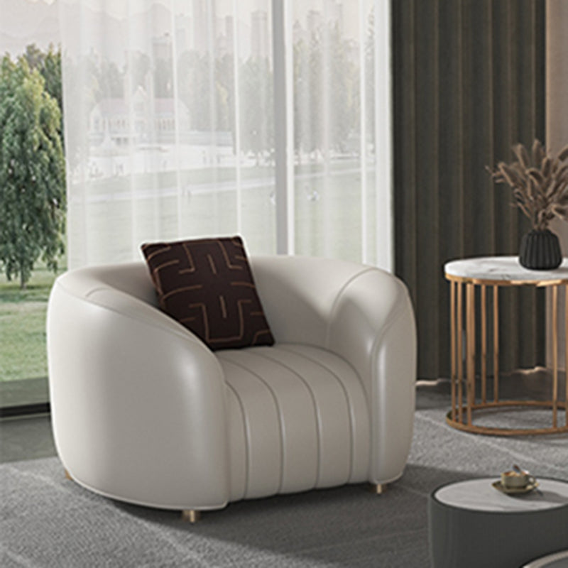 22.83" Wide Tuxedo Arm Sofa White Standard Sofa for Living Room