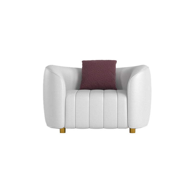 22.83" Wide Tuxedo Arm Sofa White Standard Sofa for Living Room