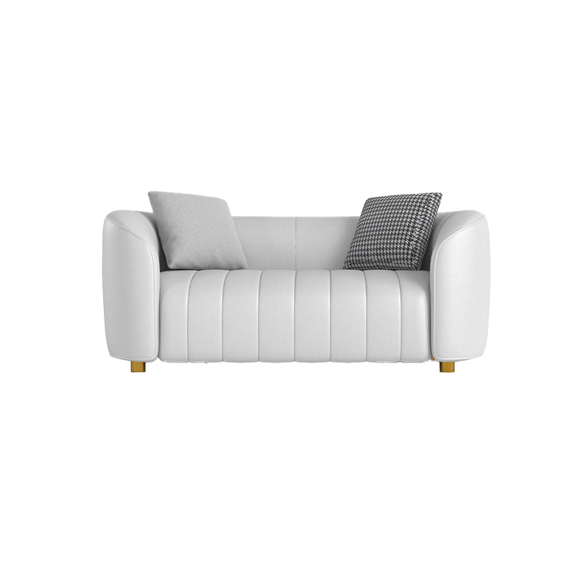 22.83" Wide Tuxedo Arm Sofa White Standard Sofa for Living Room