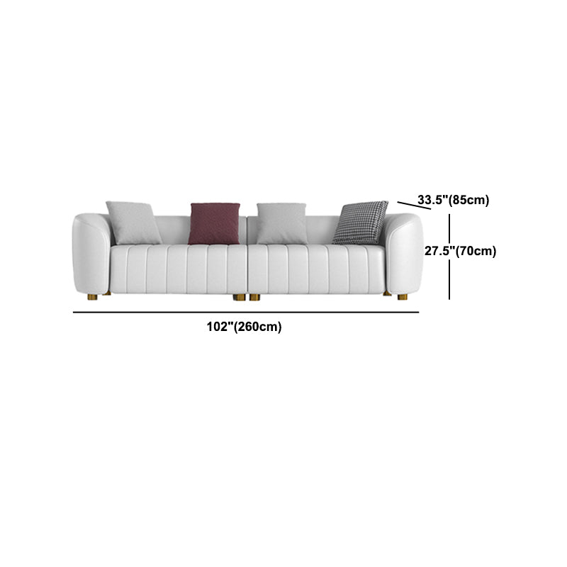 22.83" Wide Tuxedo Arm Sofa White Standard Sofa for Living Room