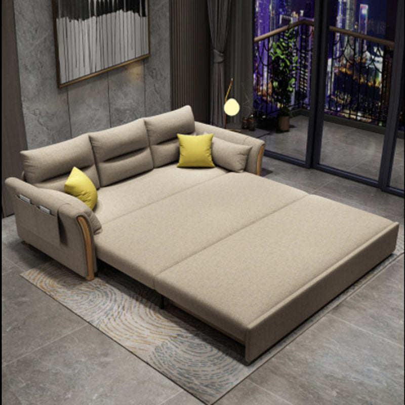 Contemporary Pillow Back Sofa Bed with Storage for Apartment