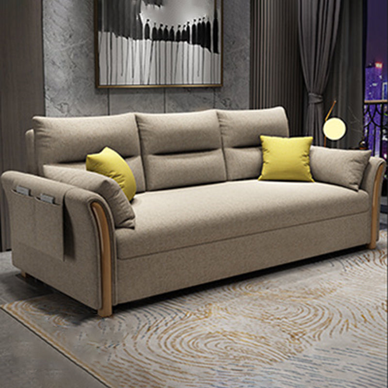 Contemporary Pillow Back Sofa Bed with Storage for Apartment