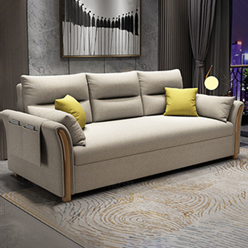Contemporary Pillow Back Sofa Bed with Storage for Apartment
