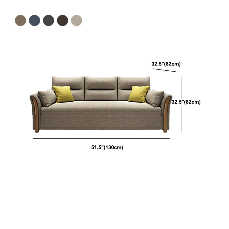 Contemporary Pillow Back Sofa Bed with Storage for Apartment