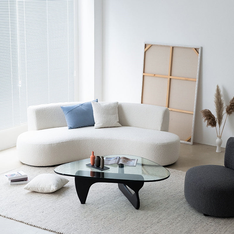 Contemporary 27.5" H Wool 2-3 Seater Armless Sofa For Living Room