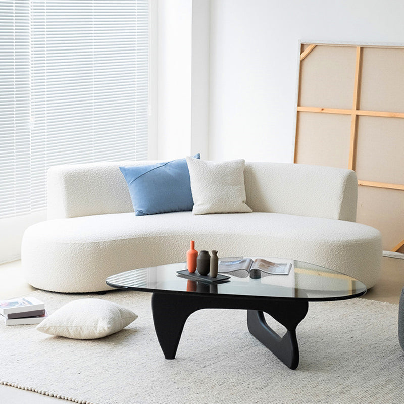 Contemporary 27.5" H Wool 2-3 Seater Armless Sofa For Living Room