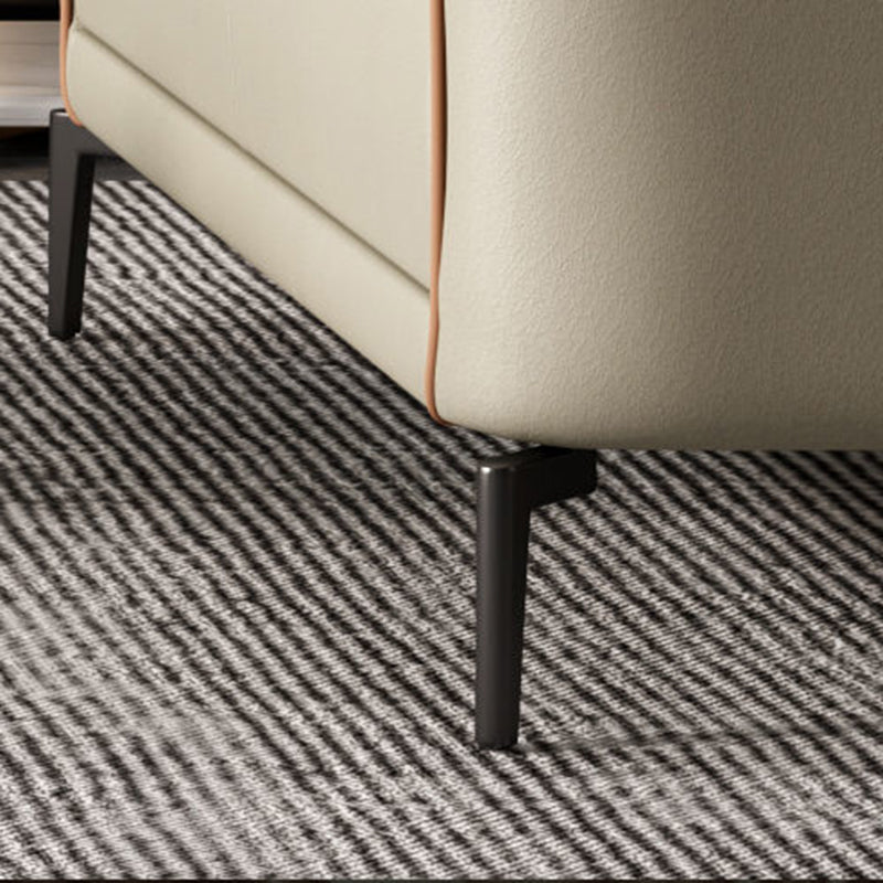 25.59" D x 25.59" H Faux Leather Sofa Tuxedo Arm Tight Back Sofa