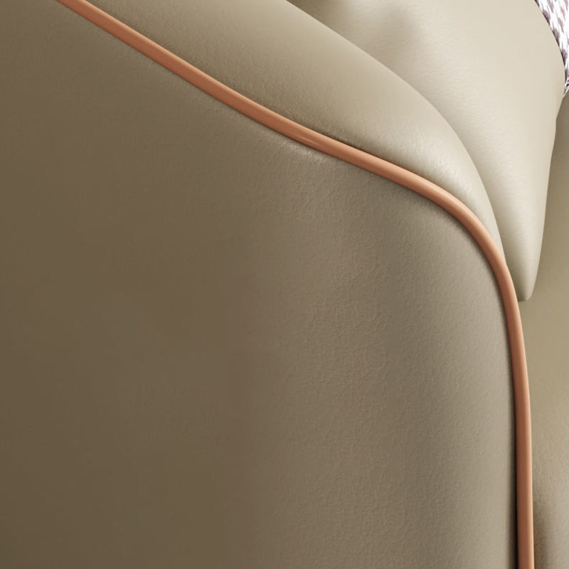 25.59" D x 25.59" H Faux Leather Sofa Tuxedo Arm Tight Back Sofa