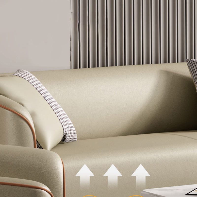 25.59" D x 25.59" H Faux Leather Sofa Tuxedo Arm Tight Back Sofa