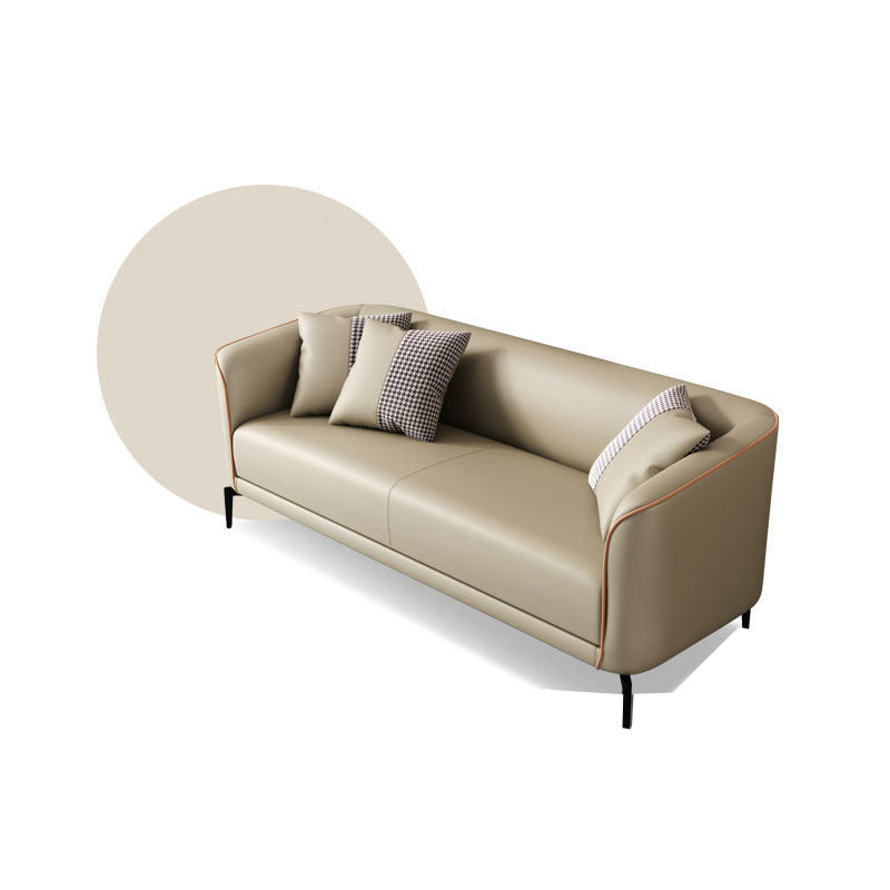 25.59" D x 25.59" H Faux Leather Sofa Tuxedo Arm Tight Back Sofa