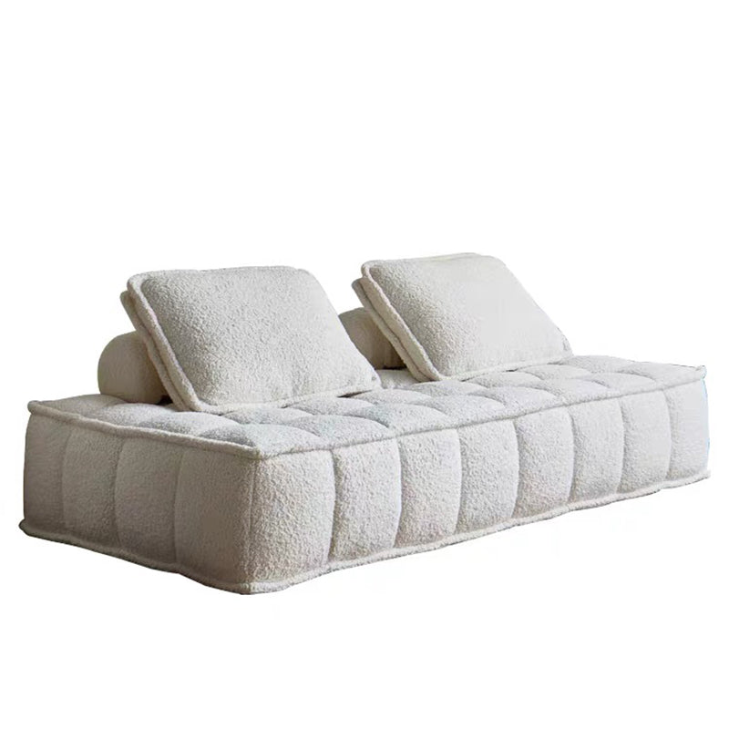 Modern Style Lamb/emery Cloth Sofa with No Armrest and No Cushion Back