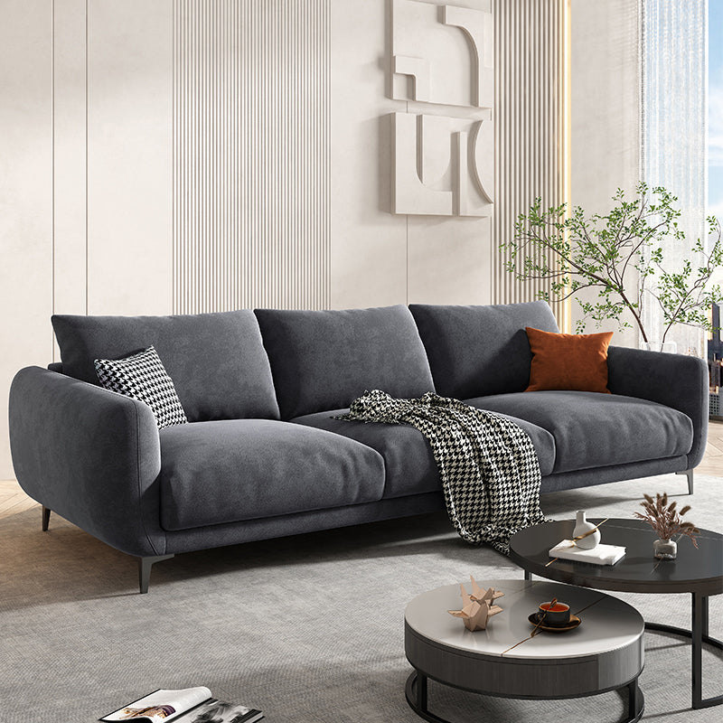 Contemporary Pillow Back Sofa with Square Arms for Living Room