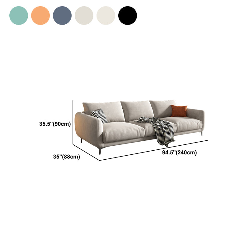 Contemporary Pillow Back Sofa with Square Arms for Living Room