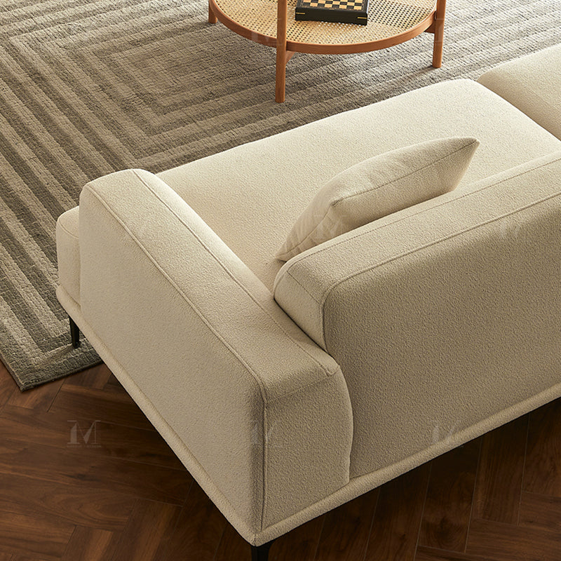 Modern White Upholstery with Built-in Armrest and Cushioned Suede Back