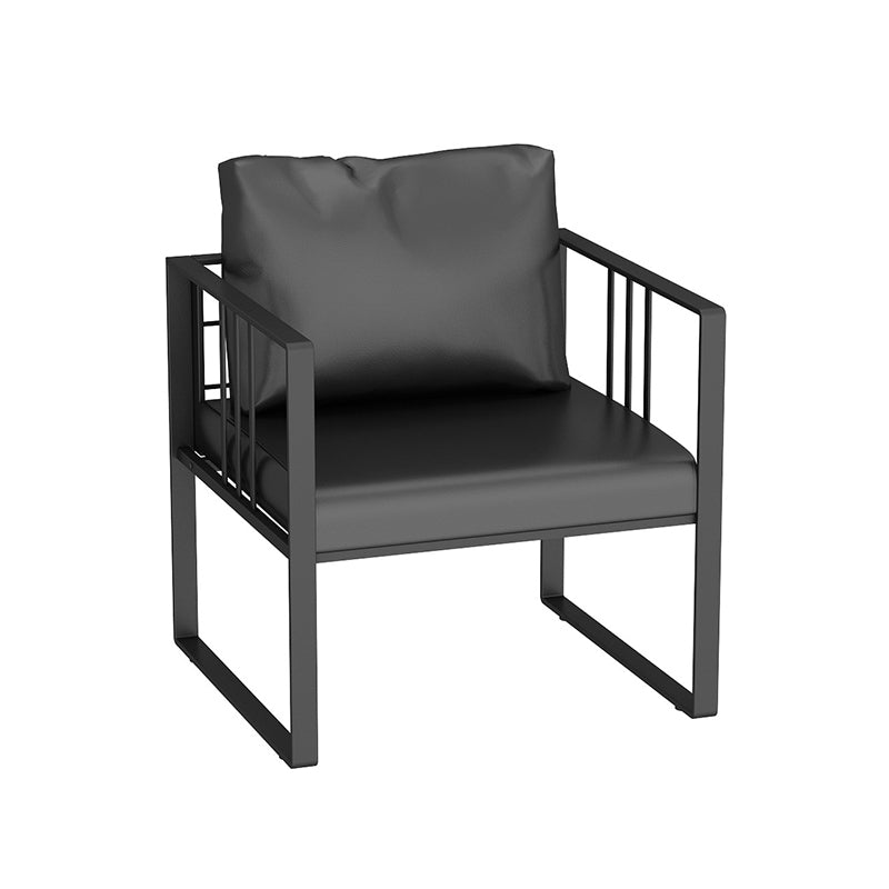 25.59" H Faux Leather Square Arm Sofa Contemporary Standard Sofa