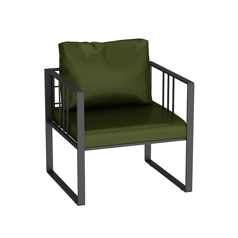 25.59" H Faux Leather Square Arm Sofa Contemporary Standard Sofa